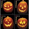 2016 Jack-O'-Lanterns Halloween First-Class Postage USPS Forever Stamps 100pcs/Pack (10PCS/Booklet)