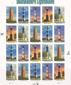 New England Coastal Lighthouses, Sixth in a Series (Sheet of 20) First-Class Postage USPS Forever Stamps 100pcs/Pack (20PCS/Booklet)