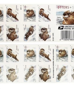 Otters in Snow 2021 First-Class Postage USPS Forever Stamps 100pcs/Pack (20PCS/Booklet)