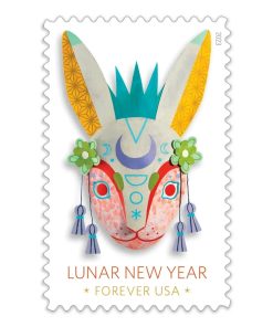 Lunar New Year: 2023 Year of The Rabbit Forever Stamps First-Class Postage USPS Forever Stamps 100pcs/Pack (20PCS/Booklet)