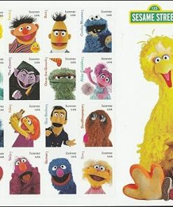 Sesame Street (Sheet of 16) Children's Television Show First-Class Postage USPS Forever Stamps 80pcs/Pack (16PCS/Booklet)